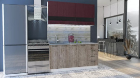 Кухня 1,6 м "Астра" красное дерево патина/Дуб галиано в Тюмени - mebel-tymen.ru | фото