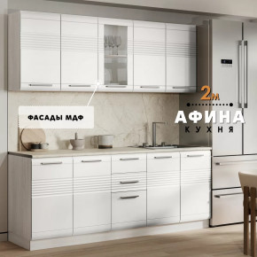 Кухня Афина 2.0 м Ясень Анкор светлый/Белый со столешницей антарес в Тюмени - mebel-tymen.ru | фото