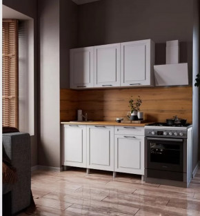 Кухня АЛИКАНТЕ 1,5м (б/сушки, б/мойки 500), ЛДСП Белый/МДФ Белый снег Б/СТОЛЕШН в Тюмени - mebel-tymen.ru | фото