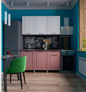 Кухня АЛИКАНТЕ 1,5м (б/сушки, б/мойки 500), ЛДСП Белый/МДФ Белый снег-Пудра Б/СТОЛЕШН в Тюмени - mebel-tymen.ru | фото