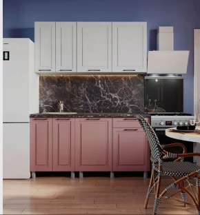 Кухня АЛИКАНТЕ 1,6м (б/сушки, б/мойки 600), ЛДСП Белый/МДФ Белый снег-Пудра Б/СТОЛЕШН в Тюмени - mebel-tymen.ru | фото