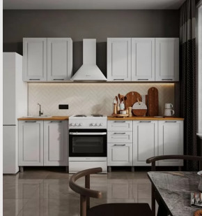 Кухня АЛИКАНТЕ 2,0м б/стекла (б/сушки, б/мойки 800), ЛДСП Белый/МДФ Белый снег Б/СТОЛЕШН в Тюмени - mebel-tymen.ru | фото