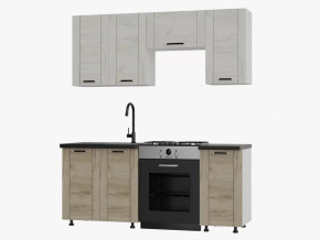 Кухня "Диана 4-У" фасад Лофт 1,6 м Дуб крафт серый/Дуб крафт белый в Тюмени - mebel-tymen.ru | фото