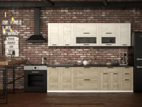 Кухня "Диана 4-У" фасад Лофт 2,6 м Дуб крафт серый/Дуб крафт белый в Тюмени - mebel-tymen.ru | фото