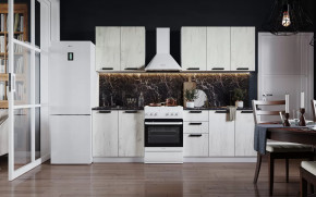 Кухня ДИОР 2м б/стекла (б/сушки, б/мойки 800), ЛДСП Белый/ЛДСП Дуб Крафт Бел Б/СТОл. 1,2/0,8м НК кор в Тюмени - mebel-tymen.ru | фото