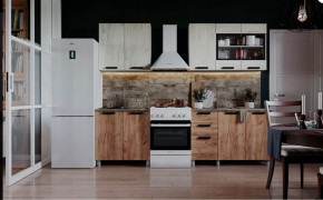 Кухня ДИОР 2м (б/сушк, б/мойк 800), ЛДСП Бел/ЛДСП Дуб Крафт Бел-Дуб Табач Б/СТОЛЕШ 1,2/0,8м в Тюмени - mebel-tymen.ru | фото