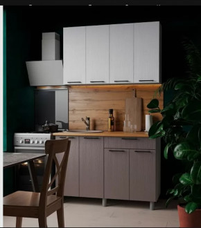 Кухня ХИЛТОН 1,2м (б/сушки, б/мойки 600), ЛДСП Белый/МДФ Клен Белый/Клен Серый Б/СТОЛЕШН в Тюмени - mebel-tymen.ru | фото