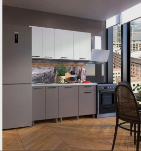 Кухня ХИЛТОН 1,6м (б/сушки, б/мойки 600), ЛДСП Белый/МДФ Клен Белый/Клен Серый Б/СТОЛЕШН в Тюмени - mebel-tymen.ru | фото