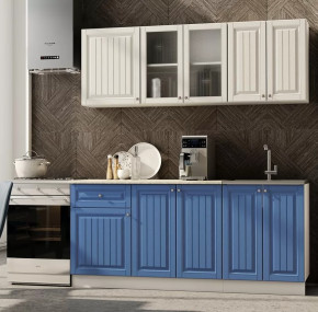 Кухня "Хозяюшка"  1,8 м Акация белая -Деним в Тюмени - mebel-tymen.ru | фото