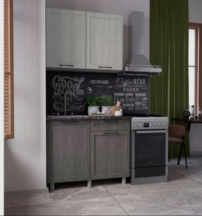 Кухня КАЛЬЯРИ 1,0м (б/сушки, б/мойки 500), ЛДСП Белый/МДФ Холст Натуральный-Холст Грей Б/СТОЛЕШН в Тюмени - mebel-tymen.ru | фото