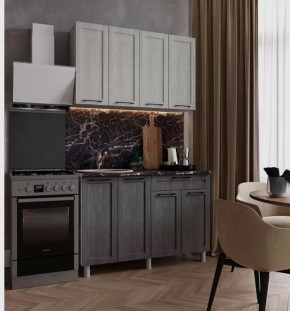 Кухня КАЛЬЯРИ 1,2м (б/сушки, б/мойки 600), ЛДСП Белый/МДФ Холст Натуральный-Холст Грей Б/СТОЛЕШН в Тюмени - mebel-tymen.ru | фото