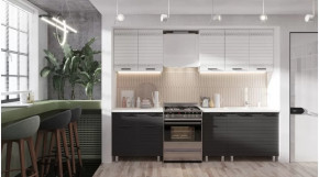 Кухня Марта 2 м белый /графит в Тюмени - mebel-tymen.ru | фото