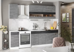 Кухня "Маша" 2,0м, ЛДСП белый/ бетонный-каменный уголь, ПФ антарес (б/сушки 800) NEW в Тюмени - mebel-tymen.ru | фото
