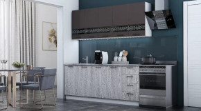 Кухня "Милена" 2,0 м Смоки софт/Вяз (столеш. Мрамор черный) в Тюмени - mebel-tymen.ru | фото