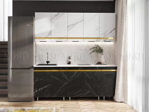 Кухня Милена 2,0м (Мрамор белый софт/Мрамор блэк софт (Антарес)) в Тюмени - mebel-tymen.ru | фото