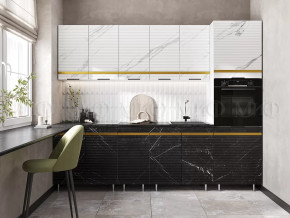 Кухня Милена 2,6м (Мрамор белый софт/Мрамор блэк софт (Антарес)) в Тюмени - mebel-tymen.ru | фото