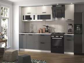 Кухня Монако 2,0м Компоновка №2 (Белый снег Софт/софт графит (Кастилло)) в Тюмени - mebel-tymen.ru | фото