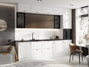 Кухня Престиж 3,0м Компоновка №2 (Белый/Браш Вайт/Прайм орех) в Тюмени - mebel-tymen.ru | фото