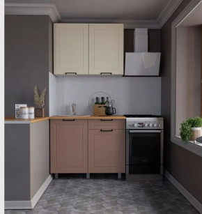 Кухня РИВЬЕРА 1,0м (б/сушки, б/мойки 500), ЛДСП Белый/МДФ Карбон Брюле/Карбон Латте Б/СТОЛЕШН в Тюмени - mebel-tymen.ru | фото