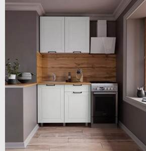 Кухня РИВЬЕРА 1,0м (б/сушки, б/мойки 500), ЛДСП Белый/МДФ Карбон Фарфор Б/СТОЛЕШН в Тюмени - mebel-tymen.ru | фото