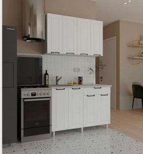 Кухня РИВЬЕРА 1,2м (б/сушки, б/мойки 600), ЛДСП Белый/МДФ Карбон Фарфор Б/СТОЛЕШН в Тюмени - mebel-tymen.ru | фото