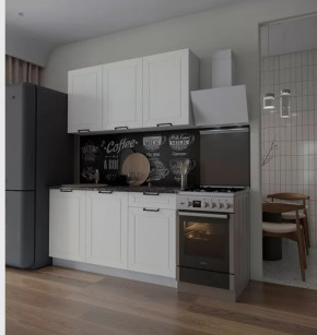 Кухня РИВЬЕРА 1,5м (б/сушки, б/мойки 500), ЛДСП Белый/МДФ Карбон Фарфор Б/СТОЛЕШН в Тюмени - mebel-tymen.ru | фото