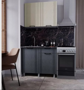 Кухня ВАНДТ 1,0м (б/сушки, б/мойки 500), ЛДСП Белый/МДФ Айвори/Лунный Кратер Б/СТОЛЕШН в Тюмени - mebel-tymen.ru | фото