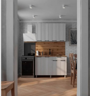 Кухня ВАНДТ 1,2м (б/сушки, б/мойки 600), ЛДСП Белый/МДФ Арктик Б/СТОЛЕШН в Тюмени - mebel-tymen.ru | фото