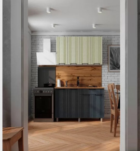 Кухня ВАНДТ 1,2м (б/сушки, б/мойки 600), ЛДСП Белый/МДФ Айвори/Лунный Кратер Б/СТОЛЕШН в Тюмени - mebel-tymen.ru | фото