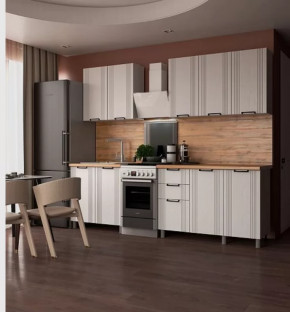 Кухня ВАНДТ 2,0м без стекла (б/сушки, б/мойки 800), ЛДСП Белый/МДФ Арктик Б/СТОЛЕШН в Тюмени - mebel-tymen.ru | фото