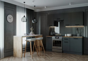 Кухонный гарнитур Антрацит-2000 столешница 26 мм в Тюмени - mebel-tymen.ru | фото