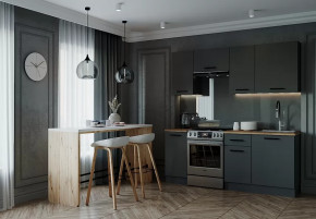 Кухонный гарнитур Антрацит-2000 столешница 38 мм в Тюмени - mebel-tymen.ru | фото
