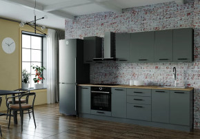 Кухонный гарнитур Антрацит-2800 столешница 26 мм в Тюмени - mebel-tymen.ru | фото