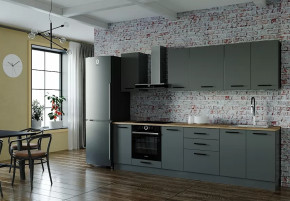 Кухонный гарнитур Антрацит-2800 столешница 38 мм в Тюмени - mebel-tymen.ru | фото