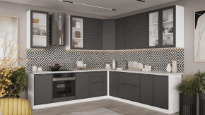 Кухонный гарнитур «Белладжио» №13 Белый, Софт графит в Тюмени - mebel-tymen.ru | фото