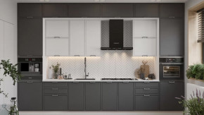 Кухонный гарнитур «Белладжио» №15 Белый, Фон белый, Софт графит в Тюмени - mebel-tymen.ru | фото