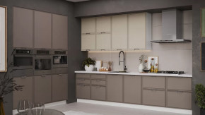 Кухонный гарнитур «Белладжио» №17 Белый, Софт панакота, Софт капучино в Тюмени - mebel-tymen.ru | фото