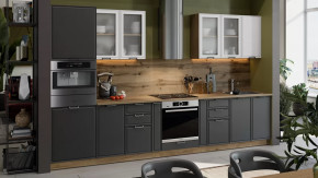 Кухонный гарнитур «Белладжио» №3 Дуб Крафт золотой, Фон белый, Софт графит в Тюмени - mebel-tymen.ru | фото