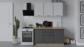 Кухонный гарнитур «Белладжио» длиной 150 см Дуб Крафт золотой, Фон белый, Софт графит в Тюмени - mebel-tymen.ru | фото