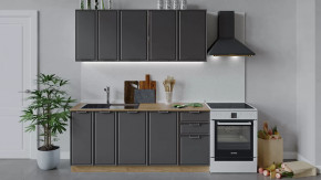 Кухонный гарнитур «Белладжио» длиной 180 см Дуб Крафт золотой, Софт графит в Тюмени - mebel-tymen.ru | фото