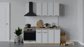 Кухонный гарнитур «Белладжио» длиной 180 см со шкафом НБ Дуб Крафт золотой, Фон белый в Тюмени - mebel-tymen.ru | фото