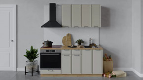 Кухонный гарнитур «Белладжио» длиной 180 см со шкафом НБ Дуб Крафт золотой, Софт панакота в Тюмени - mebel-tymen.ru | фото