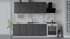 Кухонный гарнитур «Белладжио» длиной 200 см Белый, Софт графит в Тюмени - mebel-tymen.ru | фото