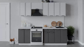 Кухонный гарнитур «Белладжио» длиной 240 см Белый, Фон белый, Софт графит в Тюмени - mebel-tymen.ru | фото