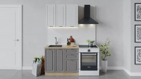 Кухонный гарнитур «Бьянка» длиной 100 см Дуб крафт золотой/Дуб белый/Дуб серый в Тюмени - mebel-tymen.ru | фото