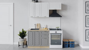 Кухонный гарнитур «Бьянка» длиной 160 см Дуб крафт золотой/Дуб белый/Дуб серый в Тюмени - mebel-tymen.ru | фото