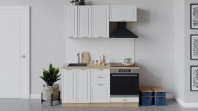 Кухонный гарнитур «Бьянка» длиной 160 см со шкафом НБ Дуб крафт золотой/Дуб белый в Тюмени - mebel-tymen.ru | фото