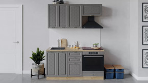 Кухонный гарнитур «Бьянка» длиной 160 см со шкафом НБ Дуб крафт золотой/Дуб серый в Тюмени - mebel-tymen.ru | фото