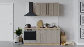 Кухонный гарнитур «Бьянка» длиной 180 см со шкафом НБ Дуб крафт золотой/Дуб кофе в Тюмени - mebel-tymen.ru | фото