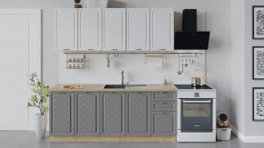 Кухонный гарнитур «Бьянка» длиной 200 см Дуб крафт золотой/Дуб белый/Дуб серый в Тюмени - mebel-tymen.ru | фото